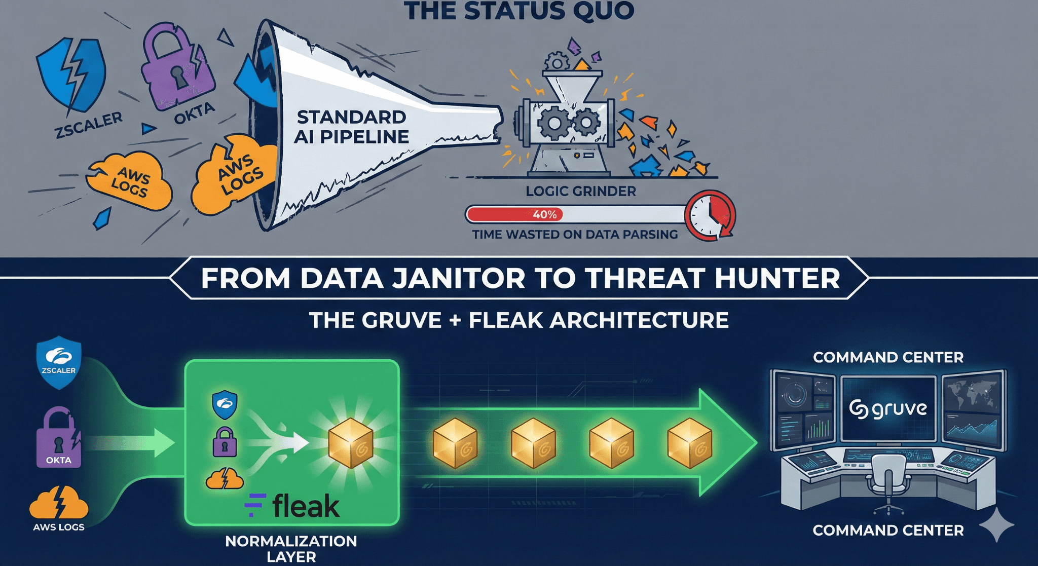 Breaking the ‘Intelligence Ceiling’: How Gruve and Fleak Achieved Tier 3 Threat Detection Fidelity — illustration
